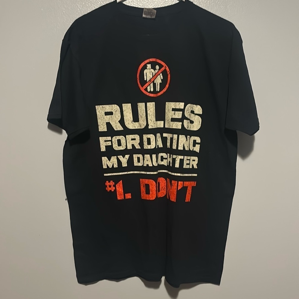 Funny Dad T Shirt  “Rules for dating my daughter” size large - Picture 2 of 8